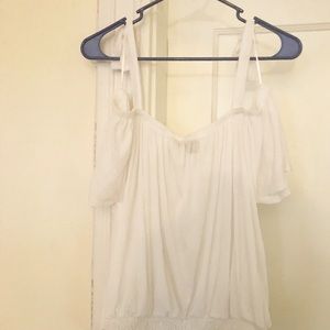 NWOT off the shoulder blouse with ties.